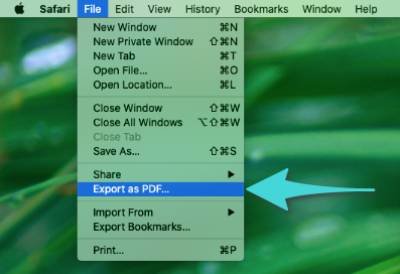 كيفية حفظ صفحة الويب كملف PDF على متصفح Safari