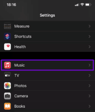 إعدادات Apple Music في الايفون