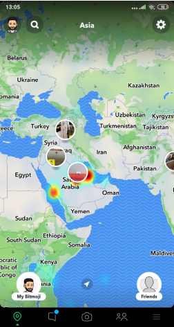 مشاركة موقع تمركزك على خريطة سناب شات في الوقت الفعلي
