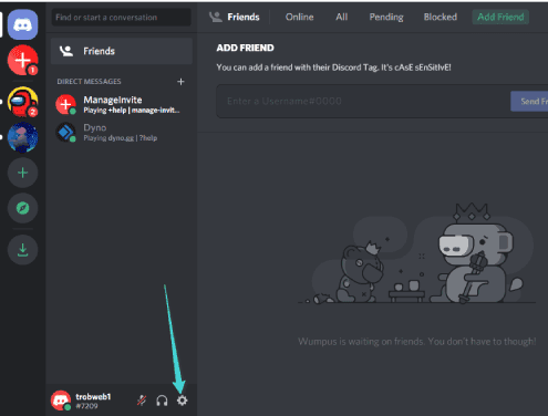 إعدادات حساب Discord