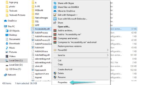 خصائص Accessibility.dll