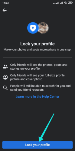 قفل البروفايل في Facebook